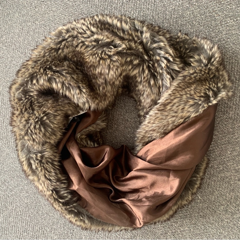 Faux Fur & Satin Fashion Scarf